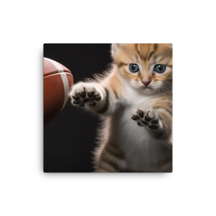 Exotic Shorthair Football Player Canvas - PosterfyAI.com