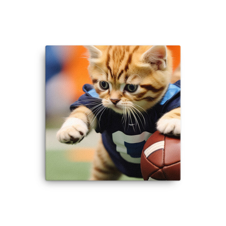 Exotic Shorthair Football Player Canvas - PosterfyAI.com