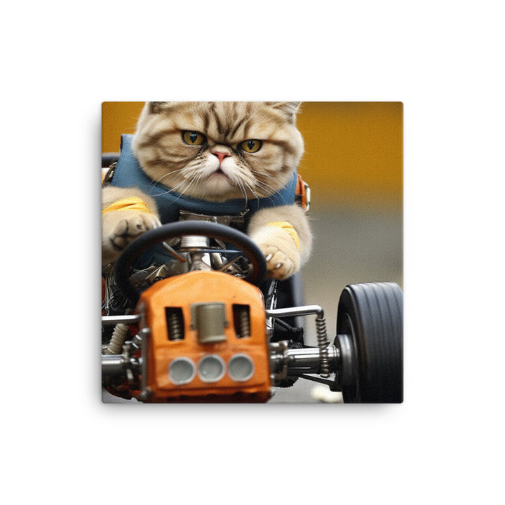 Exotic Shorthair Motorsport Athlete Canvas - PosterfyAI.com