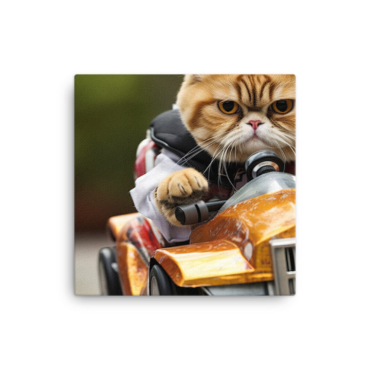 Exotic Shorthair Motorsport Athlete Canvas - PosterfyAI.com