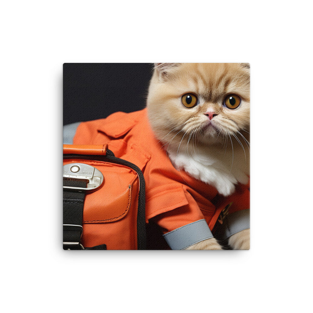 Exotic Shorthair Paramedic Canvas - PosterfyAI.com