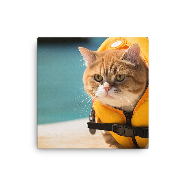 Exotic Shorthair Lifeguard Canvas - PosterfyAI.com