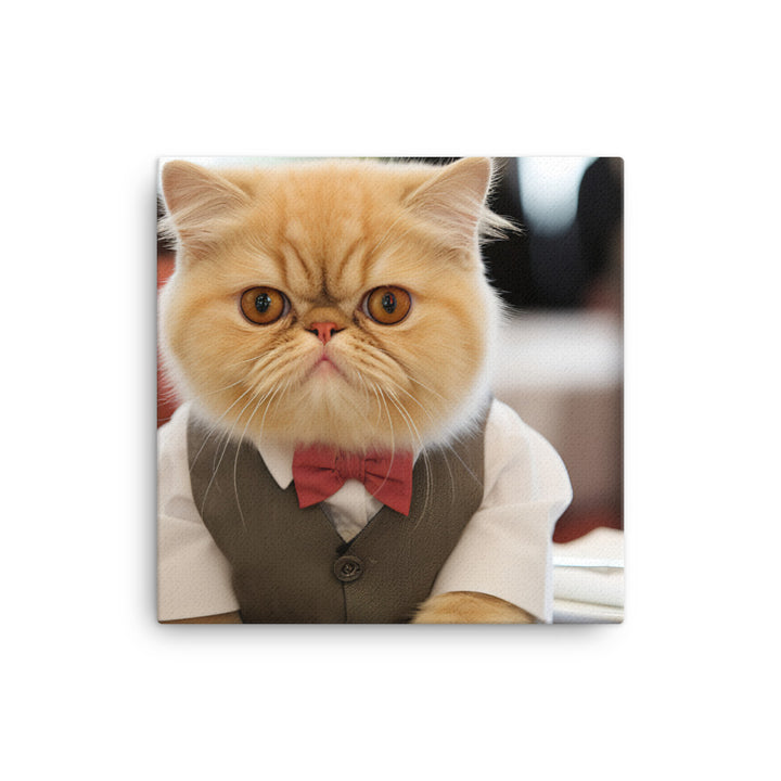 Exotic Shorthair Hotel Staff Canvas - PosterfyAI.com