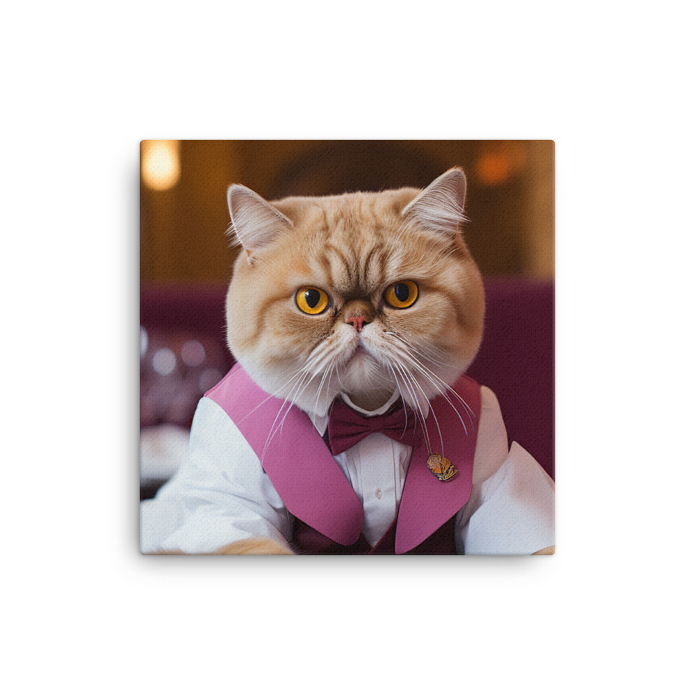 Exotic Shorthair Hotel Staff Canvas - PosterfyAI.com