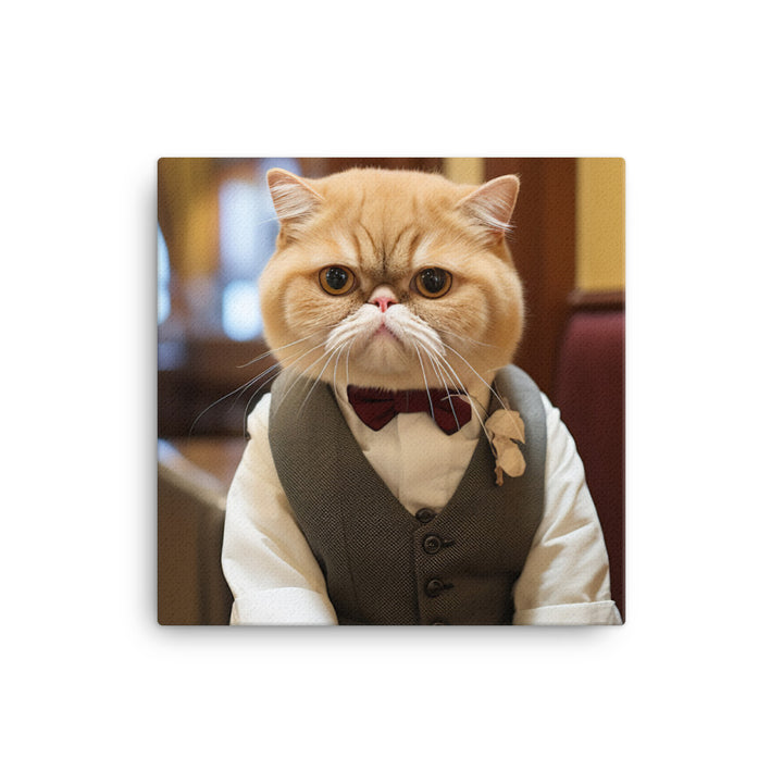 Exotic Shorthair Hotel Staff Canvas - PosterfyAI.com