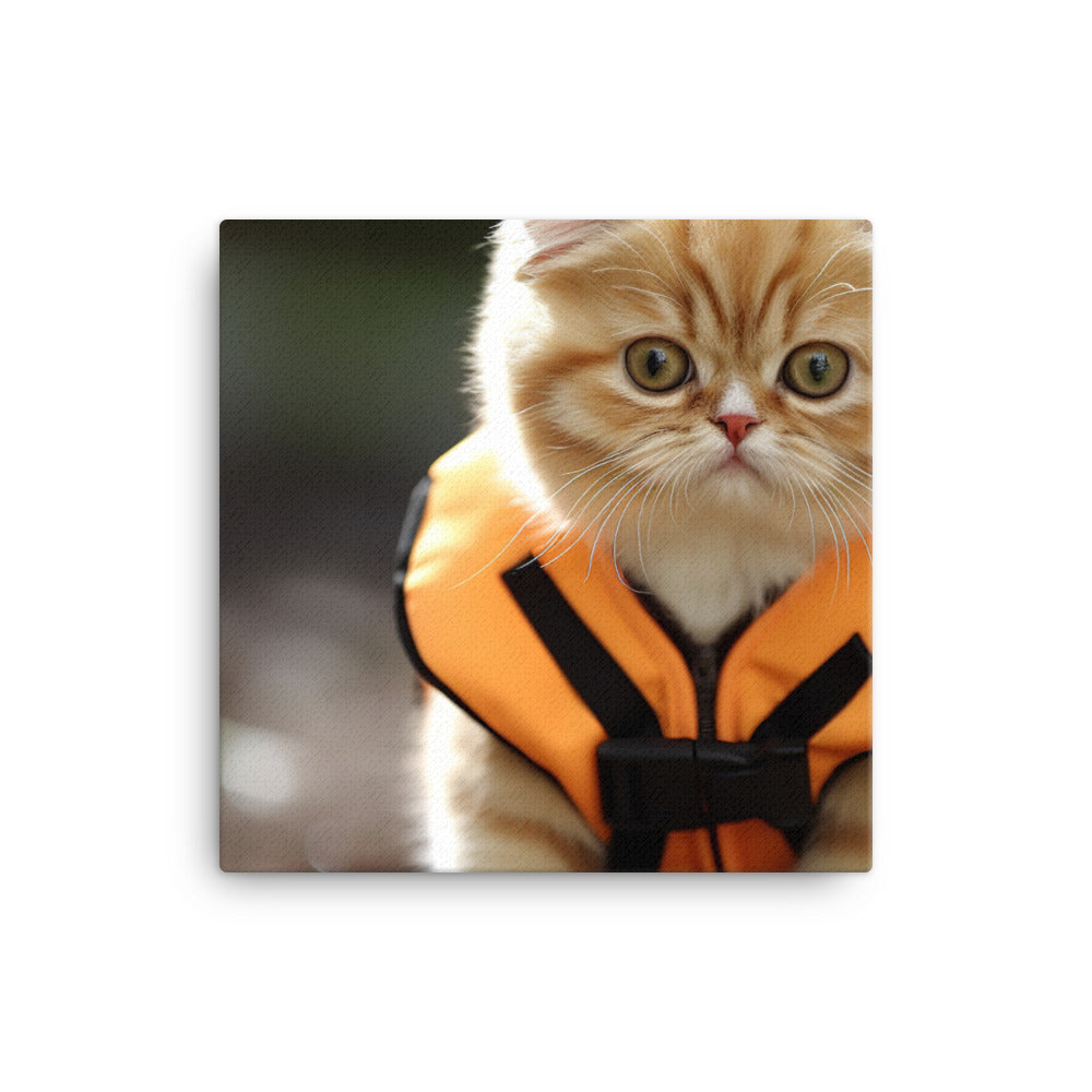Exotic Shorthair Security Officer Canvas - PosterfyAI.com