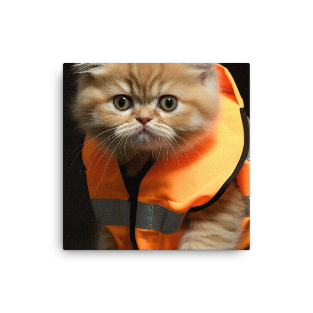 Exotic Shorthair Security Officer Canvas - PosterfyAI.com