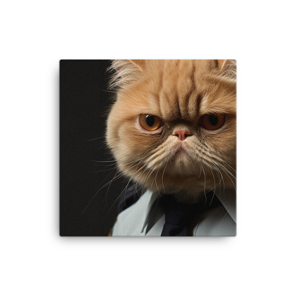 Exotic Shorthair Security Officer Canvas - PosterfyAI.com