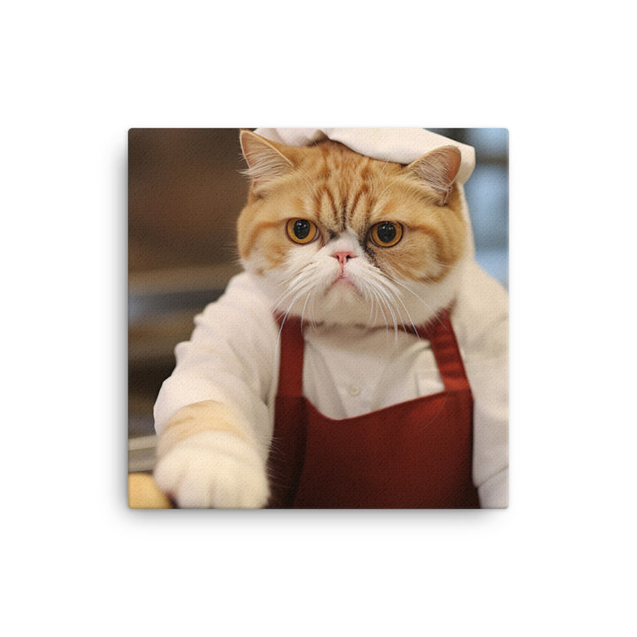 Exotic Shorthair Fast Food Crew Canvas - PosterfyAI.com