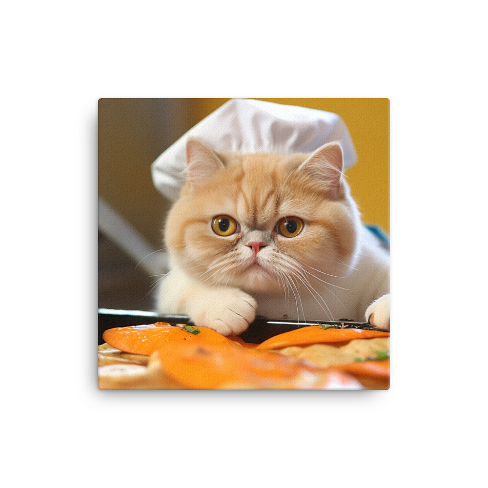 Exotic Shorthair Fast Food Crew Canvas - PosterfyAI.com