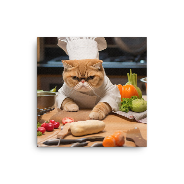 Exotic Shorthair Chef Canvas - PosterfyAI.com