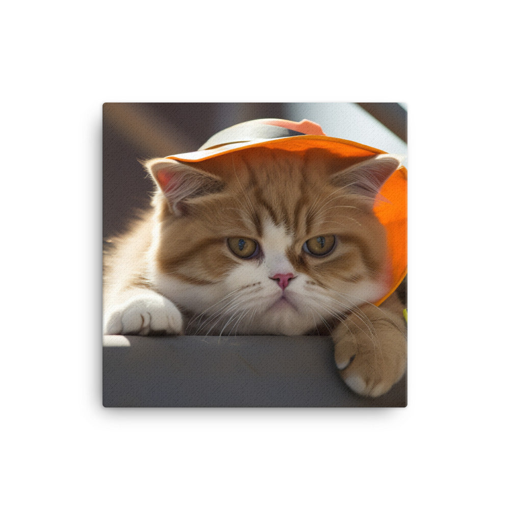 Exotic Shorthair Contractor Canvas - PosterfyAI.com
