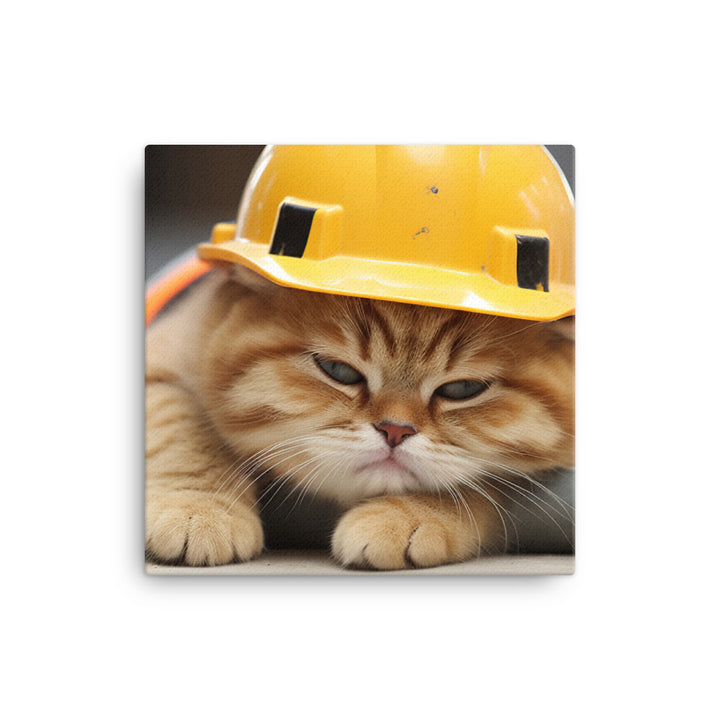 Exotic Shorthair Contractor Canvas - PosterfyAI.com