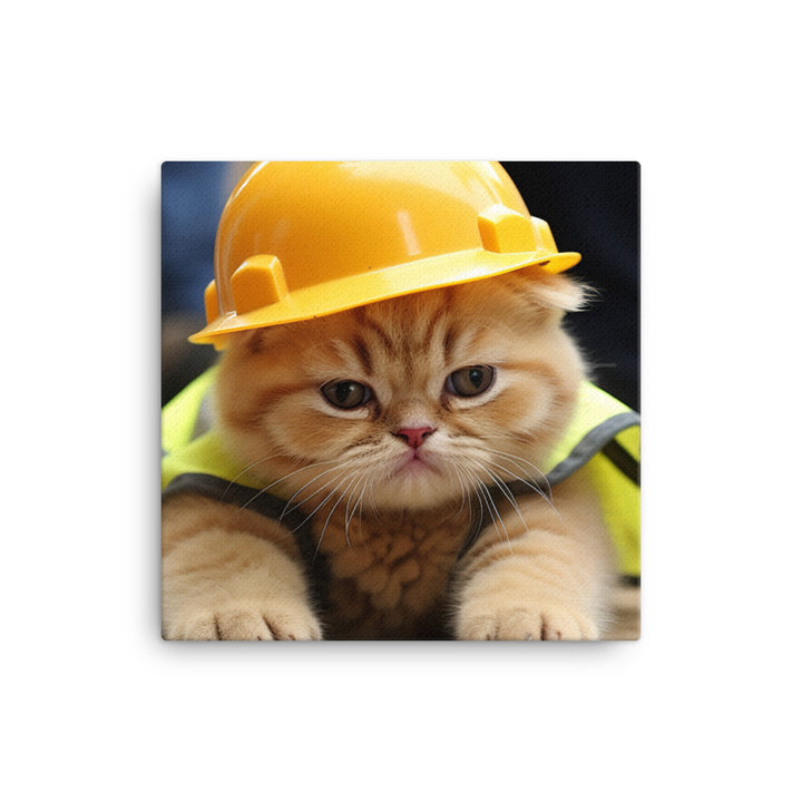 Exotic Shorthair Contractor Canvas - PosterfyAI.com