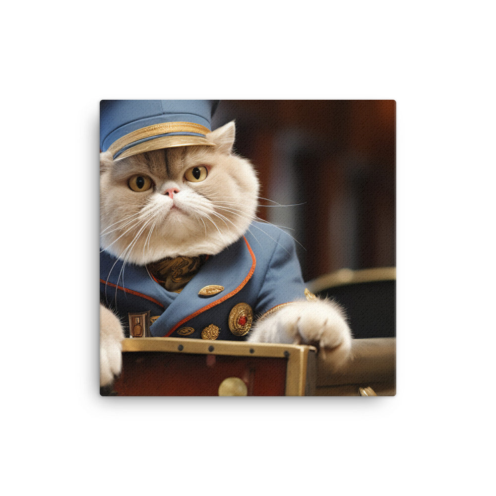 Exotic Shorthair Transit Operator Canvas - PosterfyAI.com