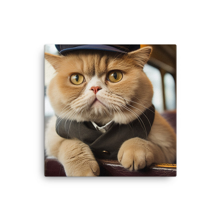 Exotic Shorthair Transit Operator Canvas - PosterfyAI.com