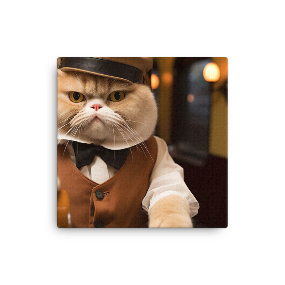 Exotic Shorthair Transit Operator Canvas - PosterfyAI.com