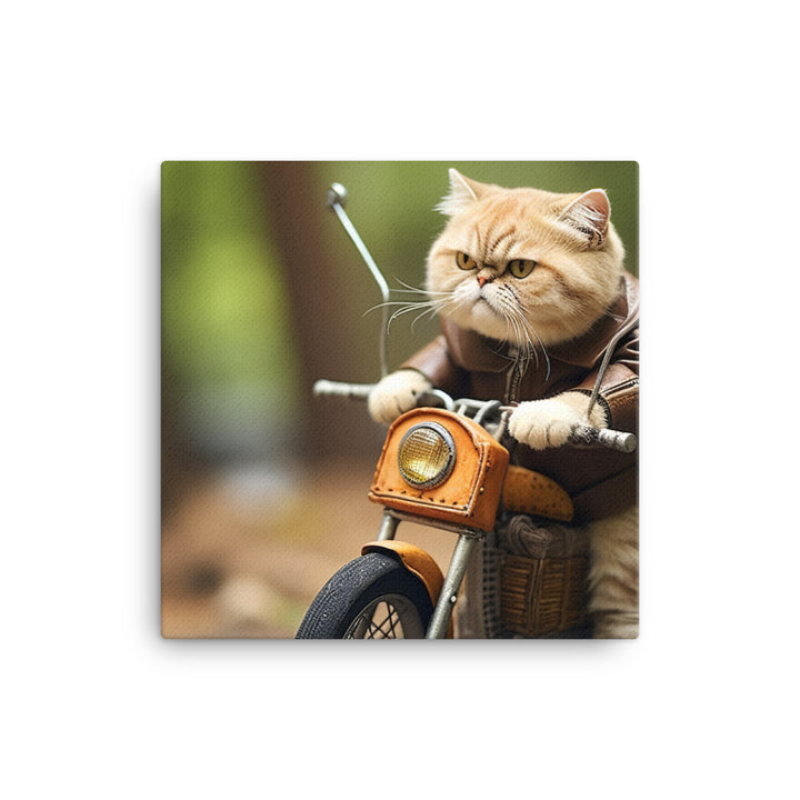 Exotic Shorthair Superbike Athlete Canvas - PosterfyAI.com