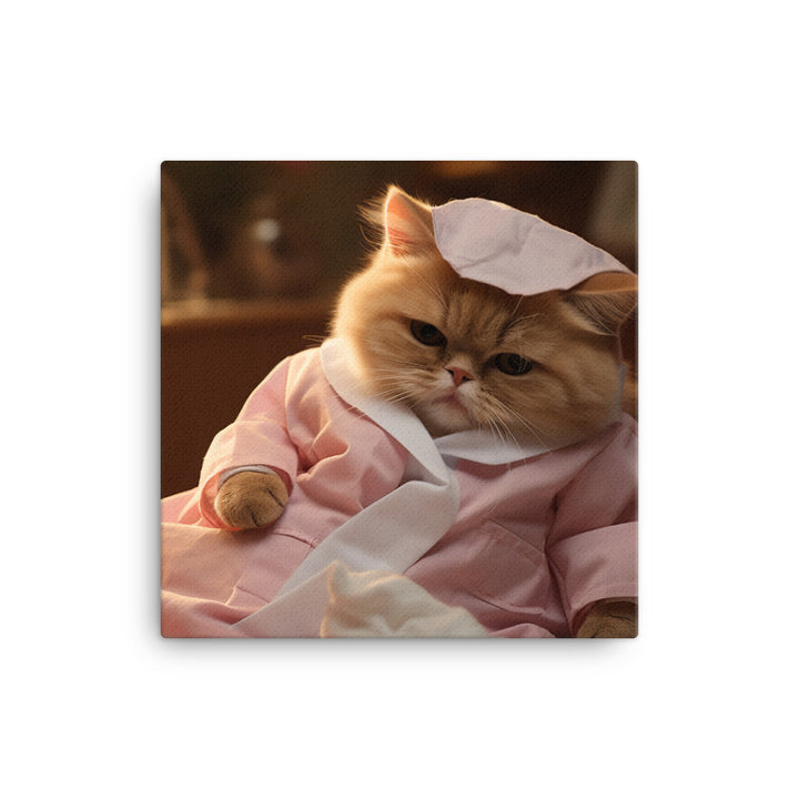 Exotic Shorthair Nurse Canvas - PosterfyAI.com