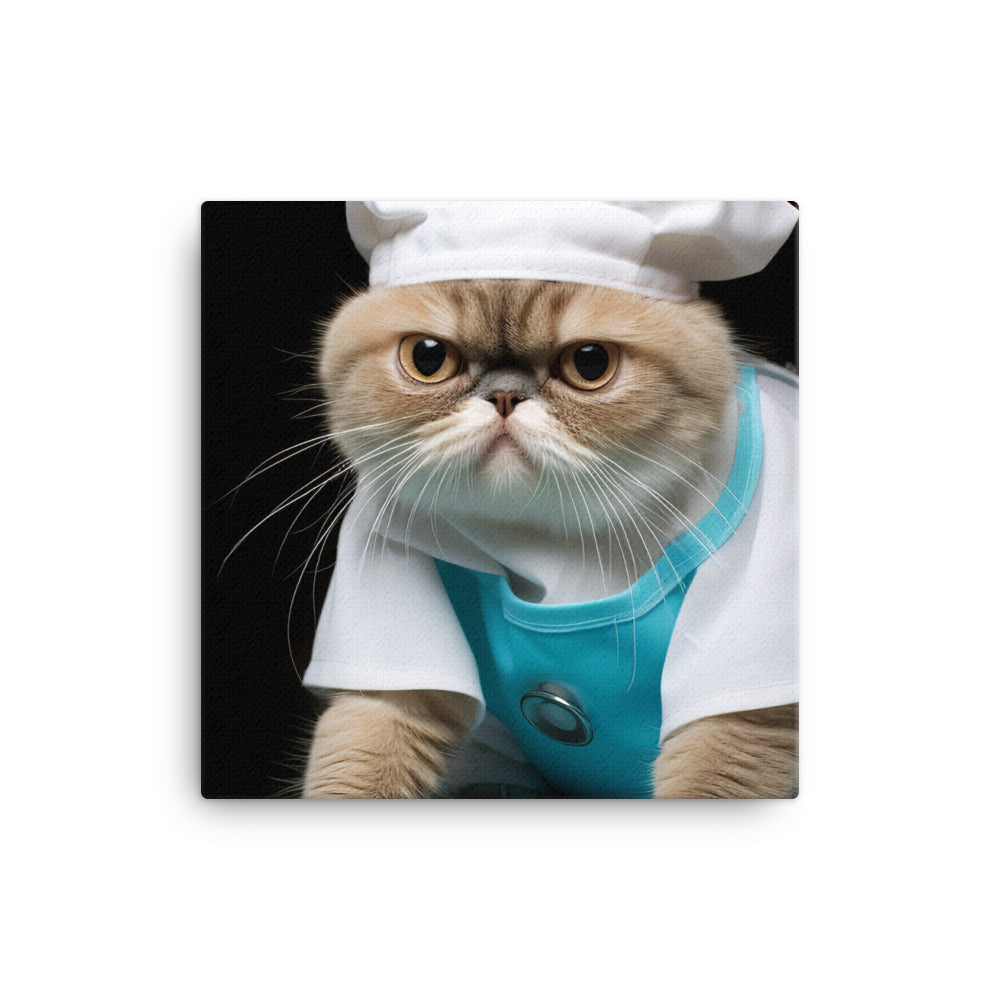 Exotic Shorthair Nurse Canvas - PosterfyAI.com