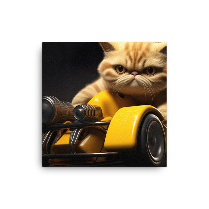 Exotic Shorthair Motorsport Athlete Canvas - PosterfyAI.com