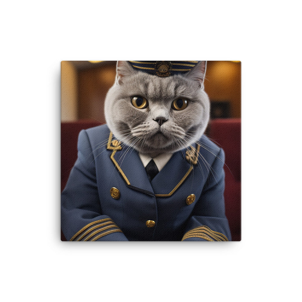 British Shorthair Transit Operator Canvas - PosterfyAI.com