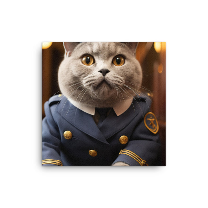 British Shorthair Transit Operator Canvas - PosterfyAI.com