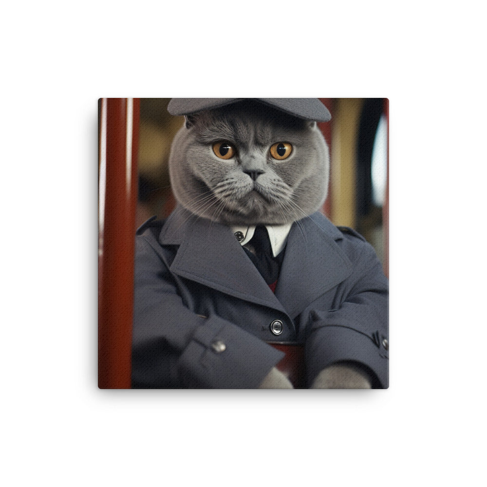 British Shorthair Transit Operator Canvas - PosterfyAI.com