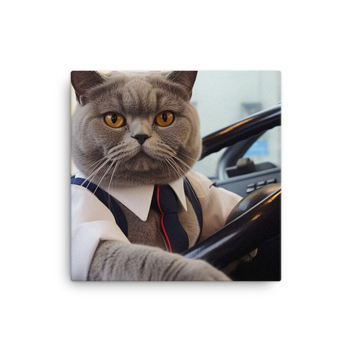 British Shorthair Transit Operator Canvas - PosterfyAI.com