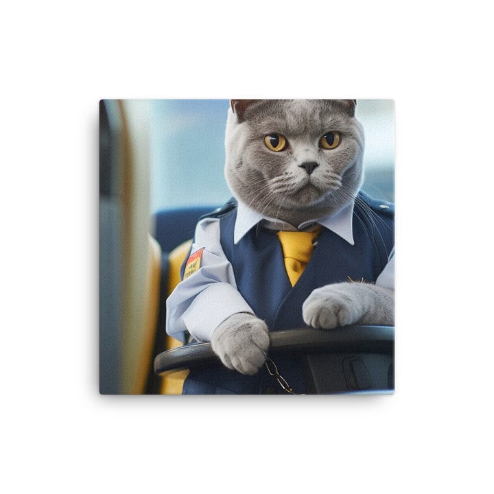 British Shorthair Transit Operator Canvas - PosterfyAI.com