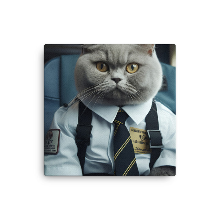 British Shorthair Transit Operator Canvas - PosterfyAI.com