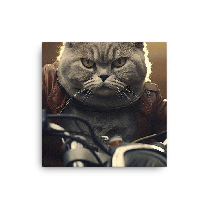 British Shorthair Superbike Athlete Canvas - PosterfyAI.com