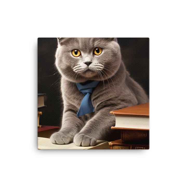 British Shorthair Student Canvas - PosterfyAI.com