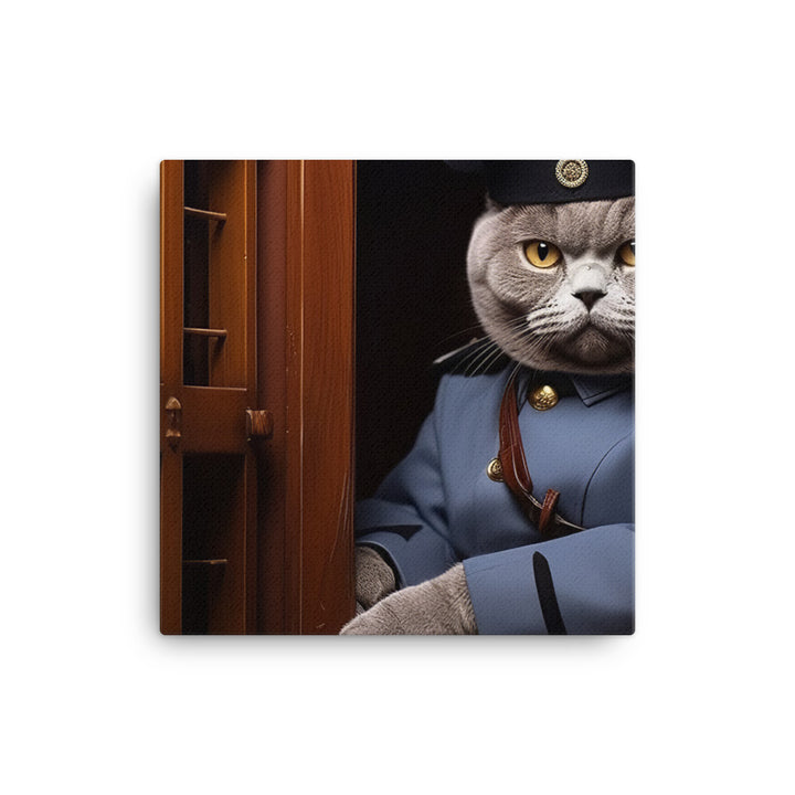 British Shorthair Prison Officer Canvas - PosterfyAI.com