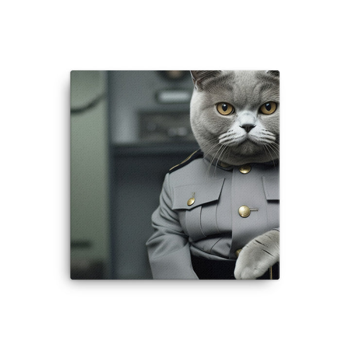 British Shorthair Prison Officer Canvas - PosterfyAI.com