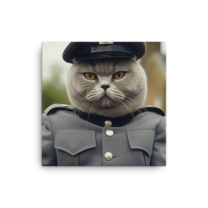 British Shorthair Prison Officer Canvas - PosterfyAI.com