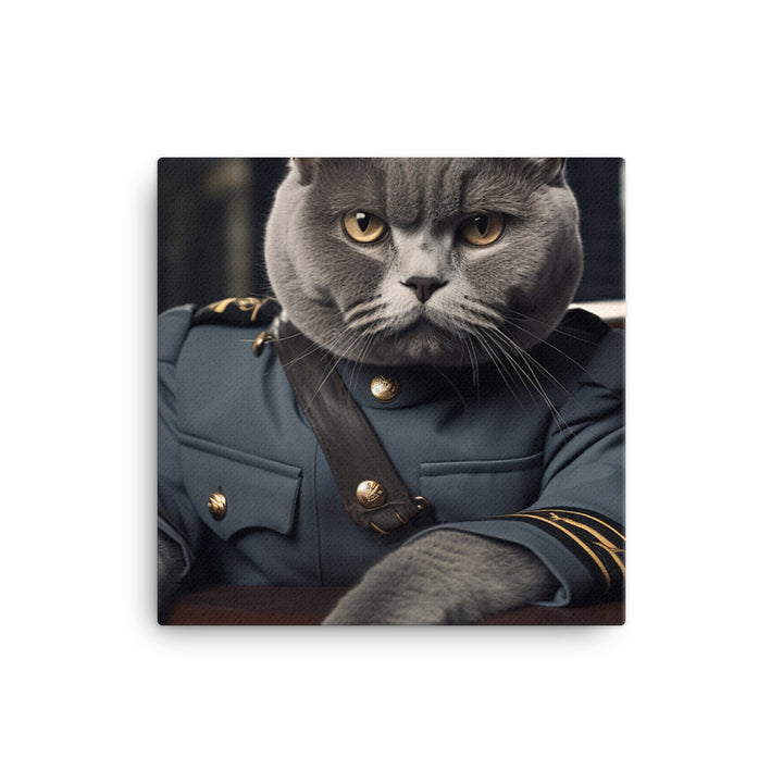 British Shorthair Prison Officer Canvas - PosterfyAI.com