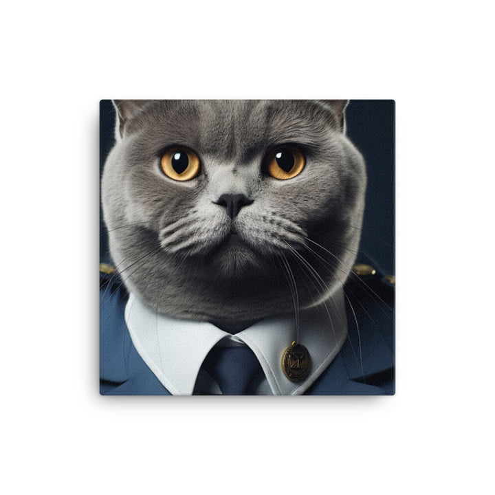 British Shorthair Pilot Canvas - PosterfyAI.com