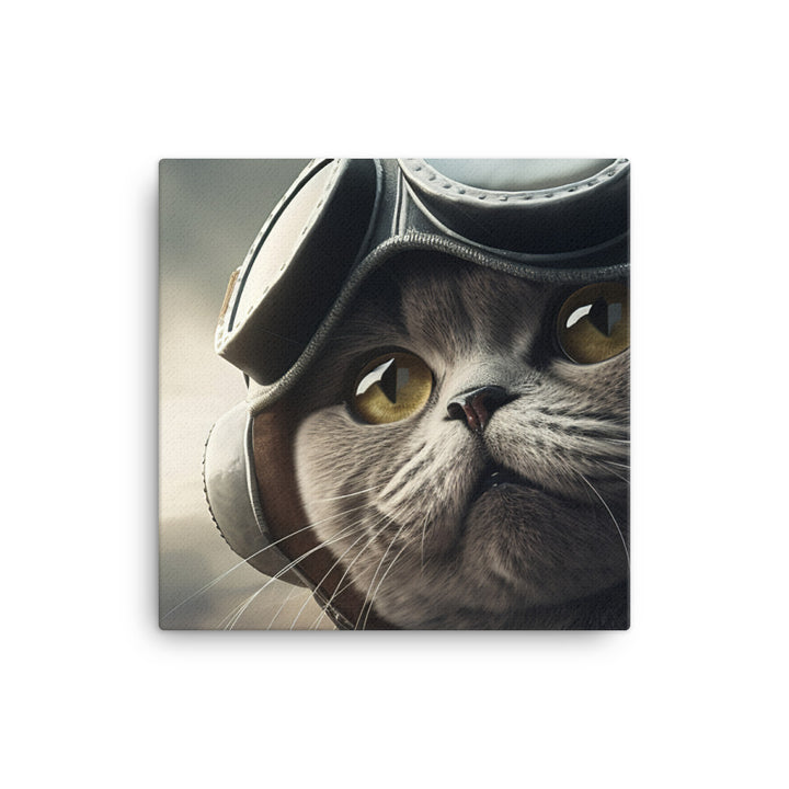 British Shorthair Pilot Canvas - PosterfyAI.com