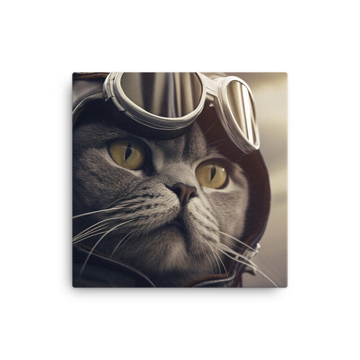 British Shorthair Pilot Canvas - PosterfyAI.com