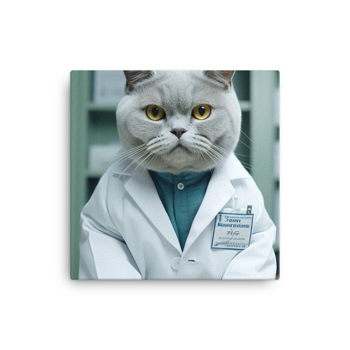 British Shorthair Pharmacist Canvas - PosterfyAI.com