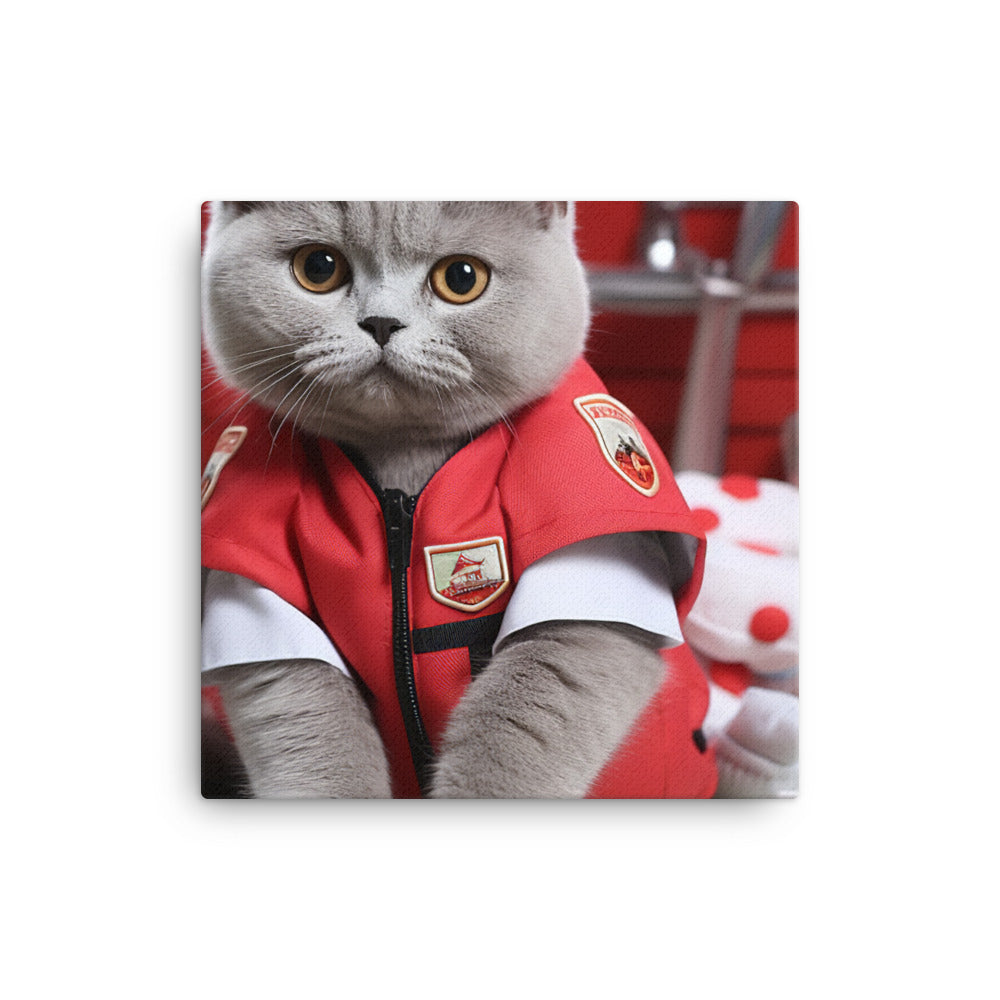 British Shorthair Paramedic Canvas - PosterfyAI.com