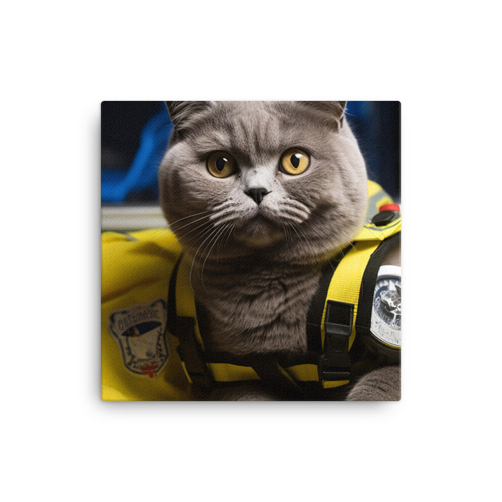 British Shorthair Paramedic Canvas - PosterfyAI.com