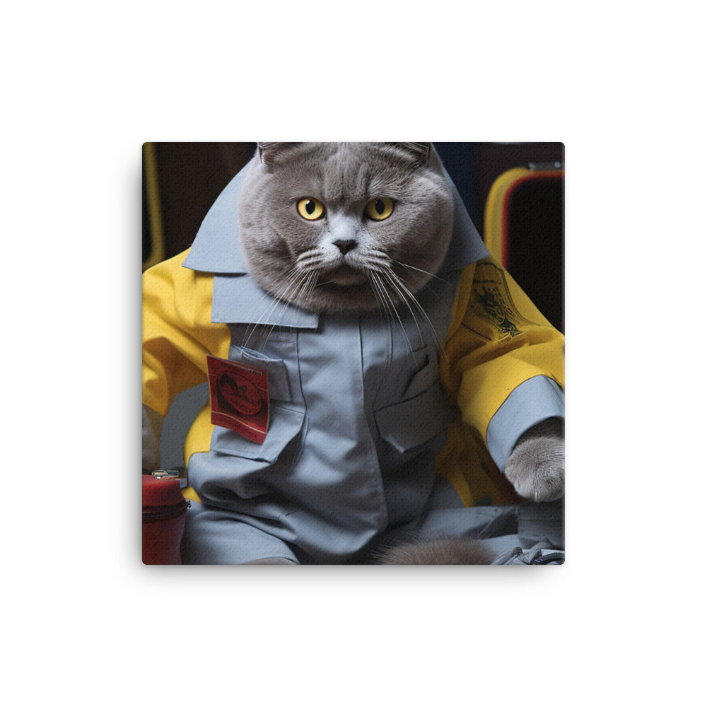 British Shorthair Paramedic Canvas - PosterfyAI.com