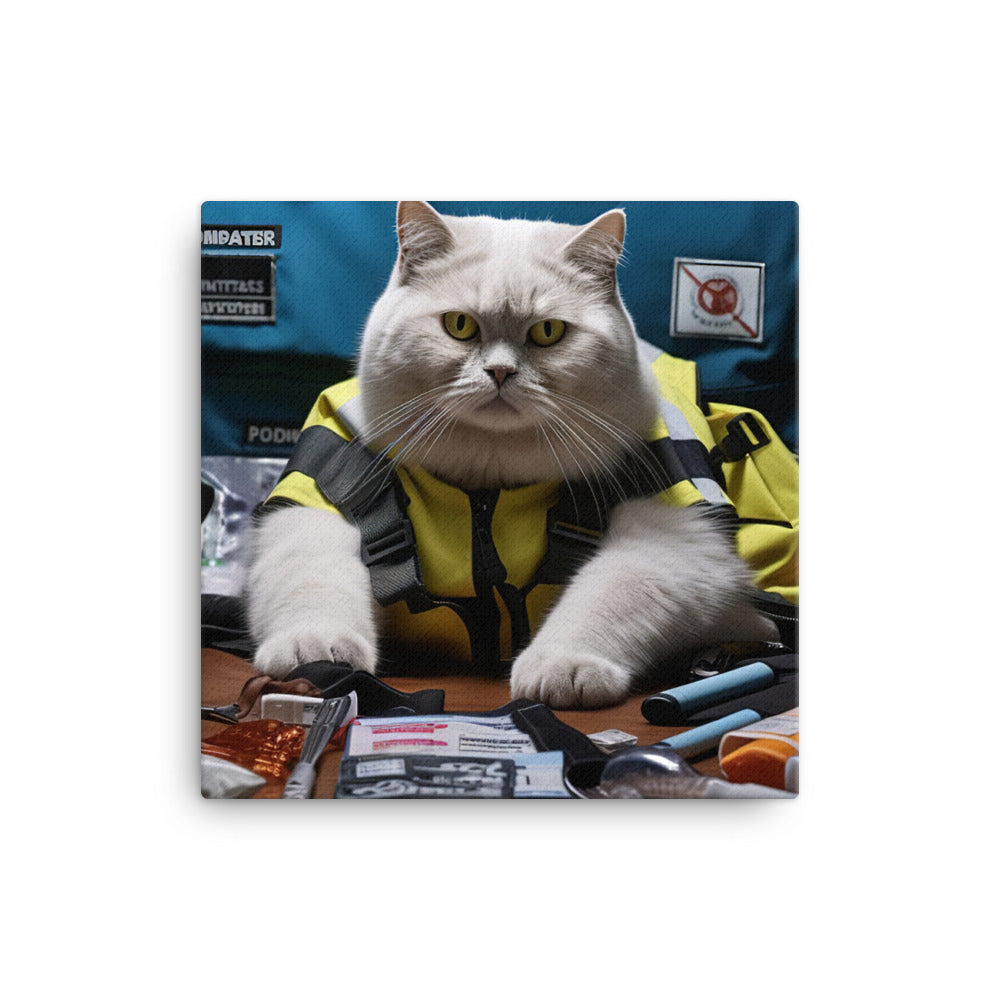 British Shorthair Paramedic Canvas - PosterfyAI.com