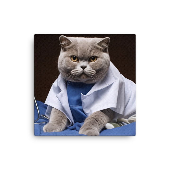 British Shorthair Nurse Canvas - PosterfyAI.com