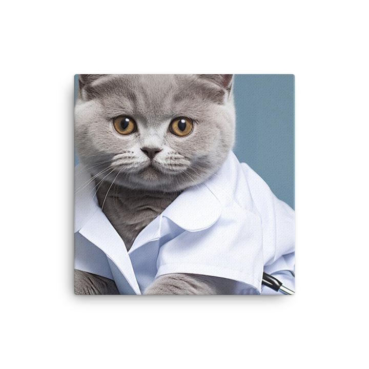 British Shorthair Nurse Canvas - PosterfyAI.com