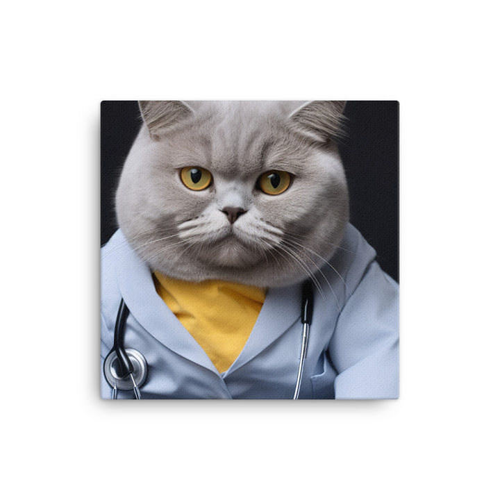 British Shorthair Nurse Canvas - PosterfyAI.com