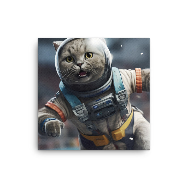 British Shorthair Motorsport Athlete Canvas - PosterfyAI.com