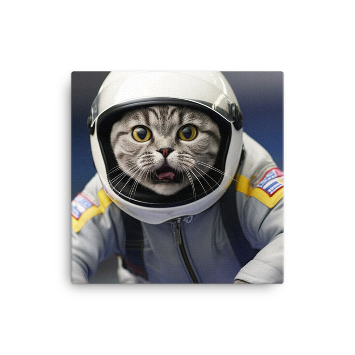 British Shorthair Motorsport Athlete Canvas - PosterfyAI.com